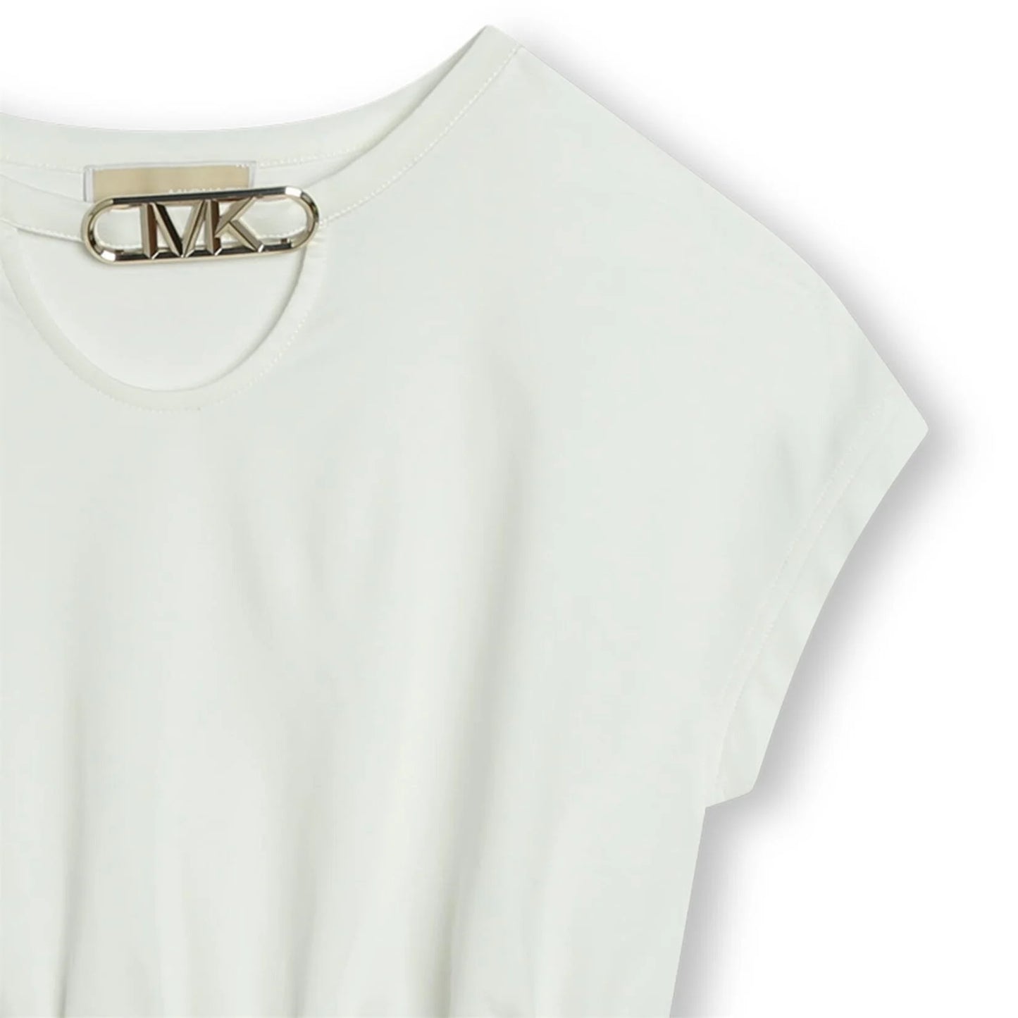 MICHAEL KORS Girls White & Gold Sleeveless Dress