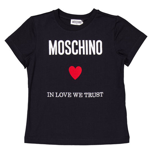 MOSCHINO Girls Black Logo Printed T-Shirt