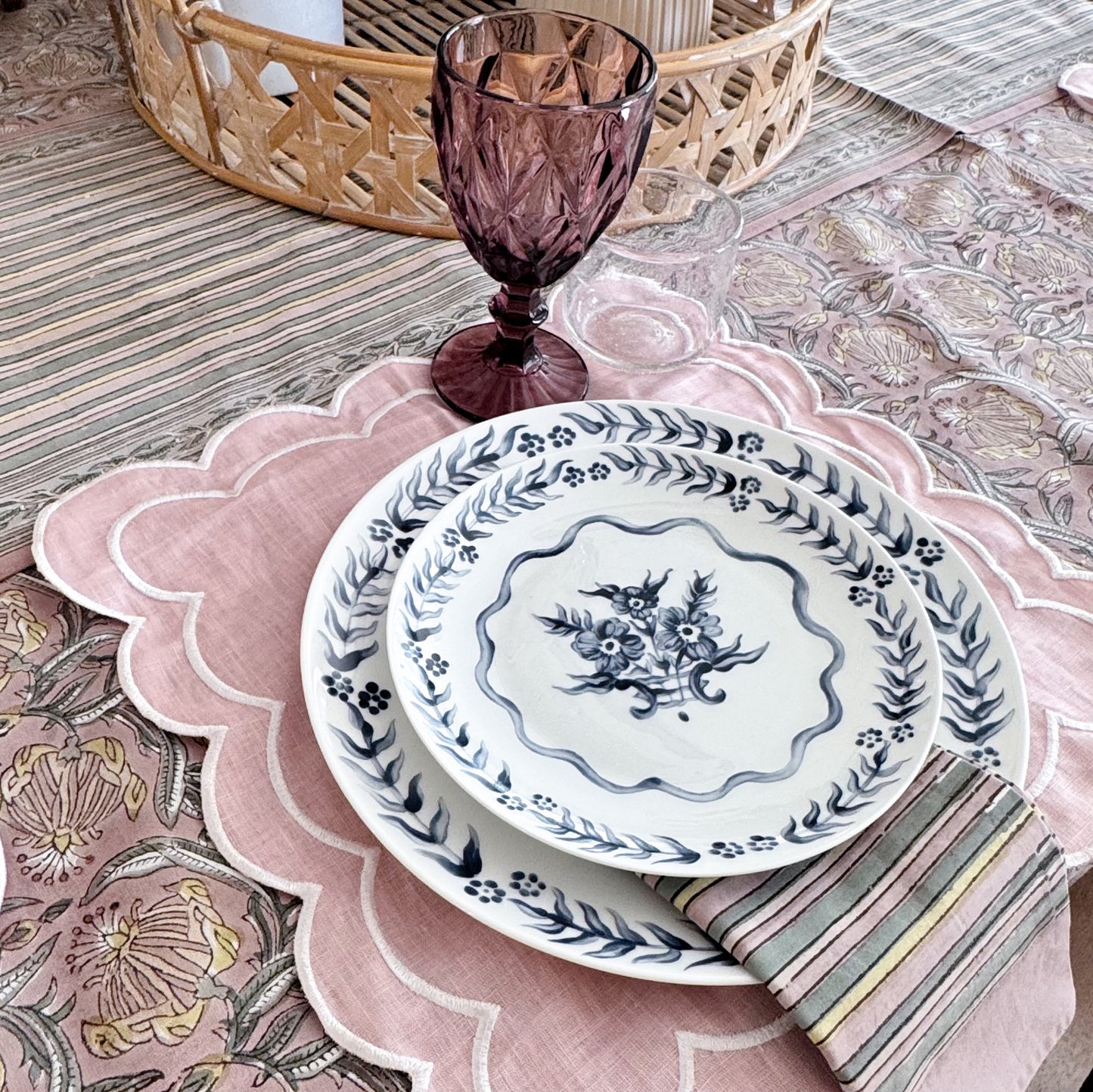 Pink Stripes Napkin set