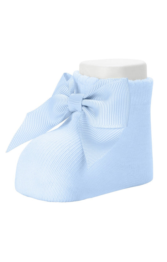 CARLOMAGNO Organic Cotton Socks Sky Blue with Bow