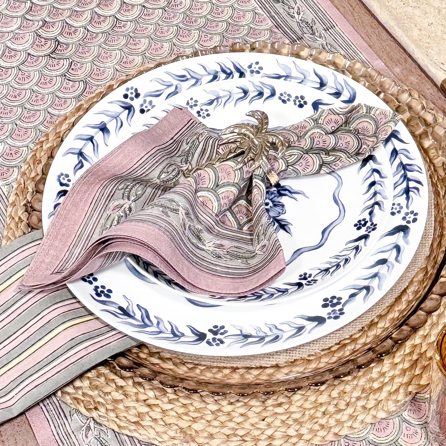 Pink Floral Napkin set