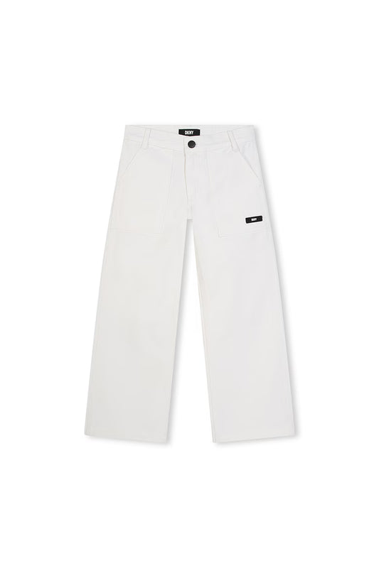 DKNY Girls White Denim Trousers