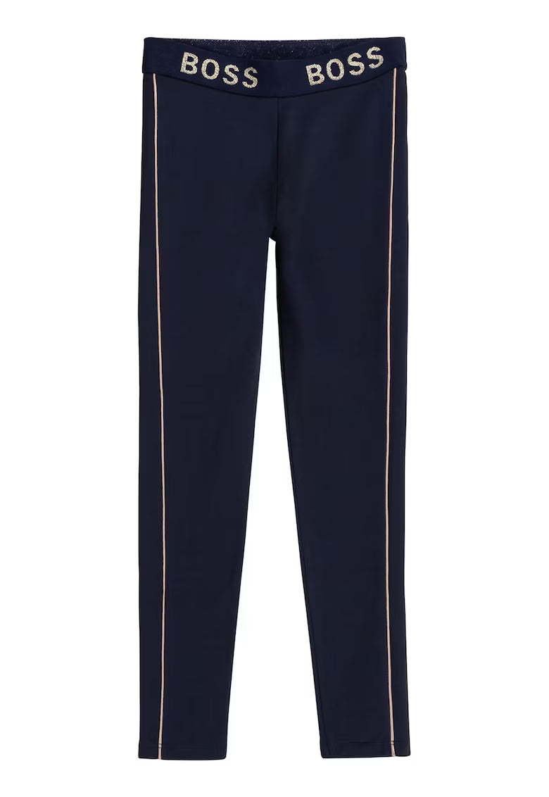 BOSS Girls Navy Blue Logo Leggings