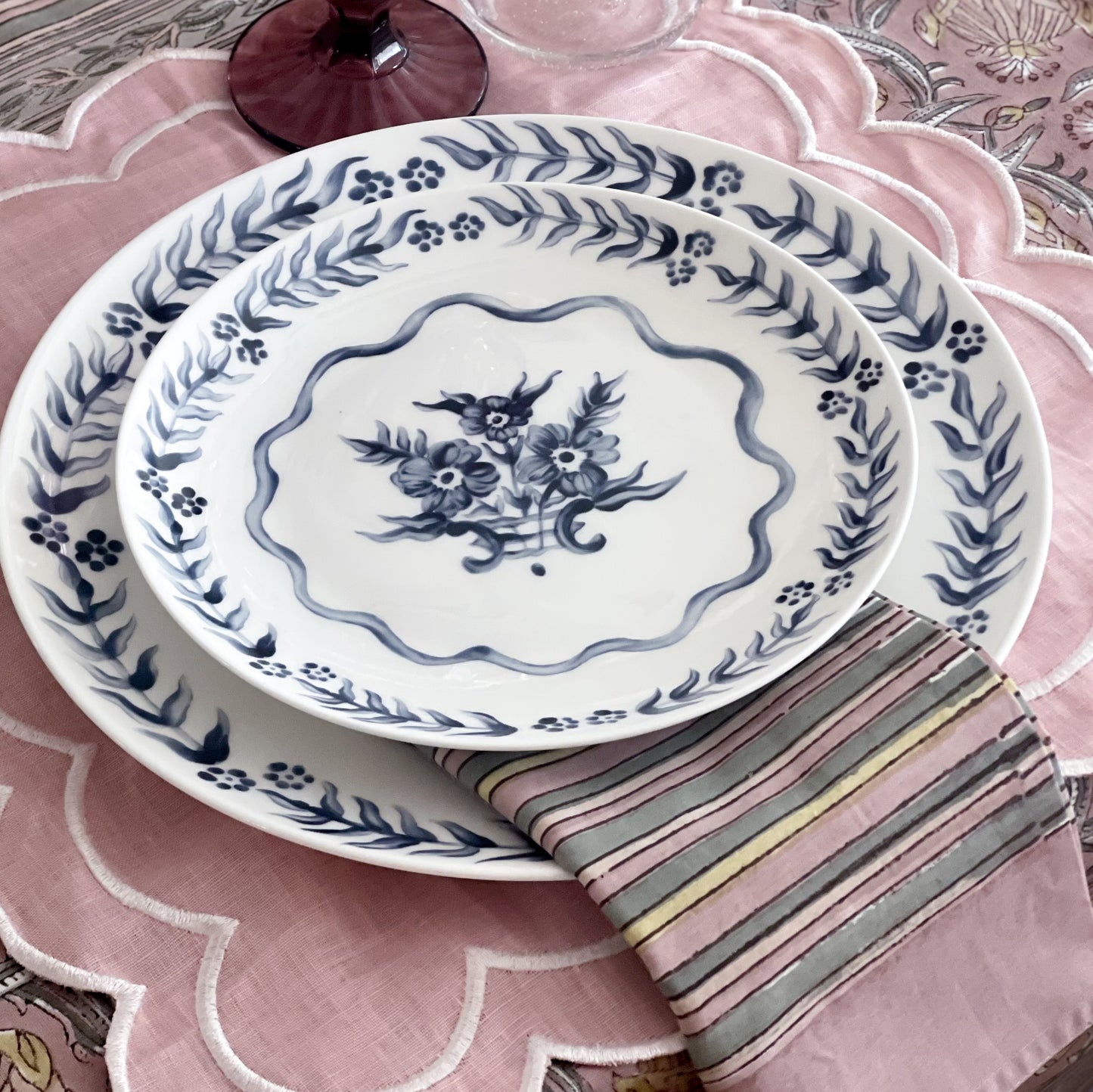 Pink Stripes Napkin set