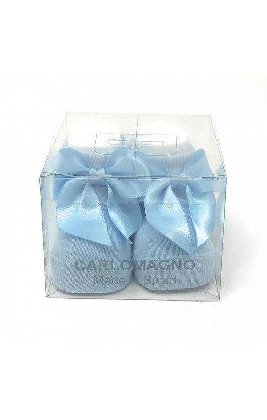 CARLOMAGNO Socks with Bow for Newborn Sky Blue