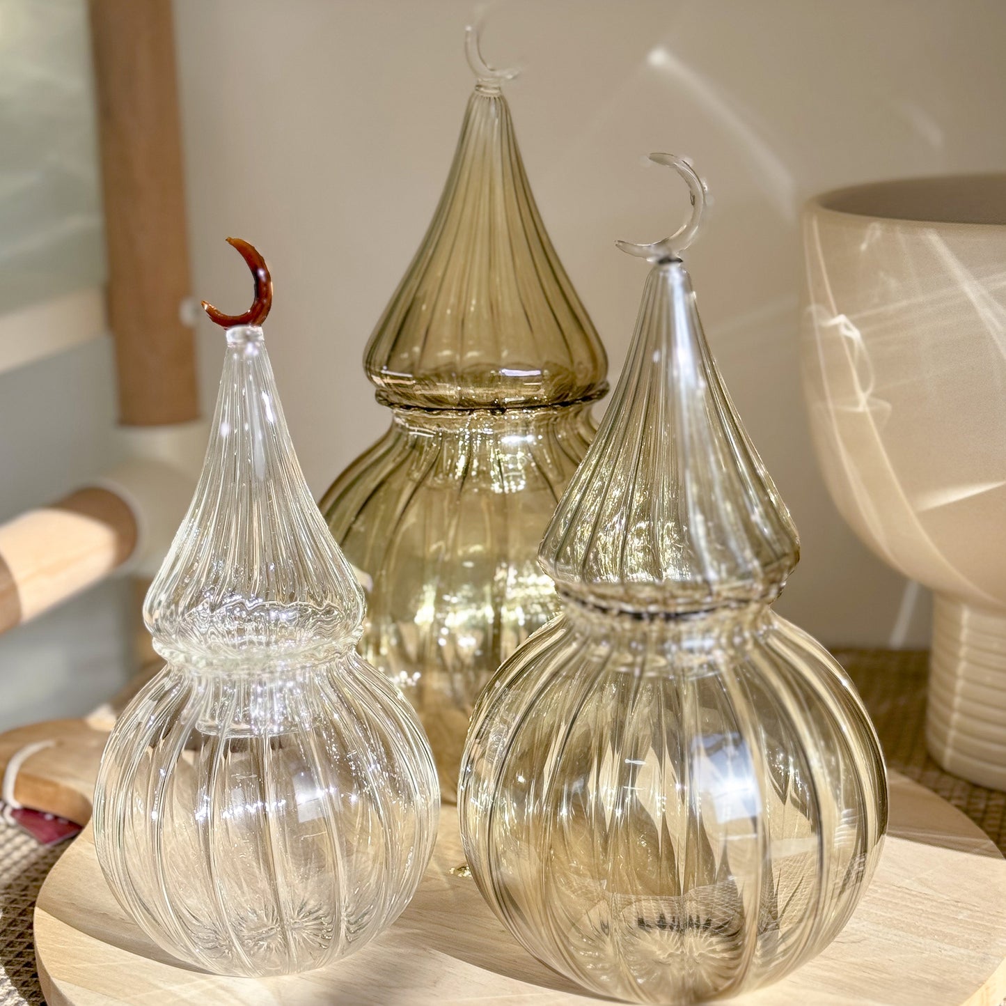 Moon Glass Jar - Honey