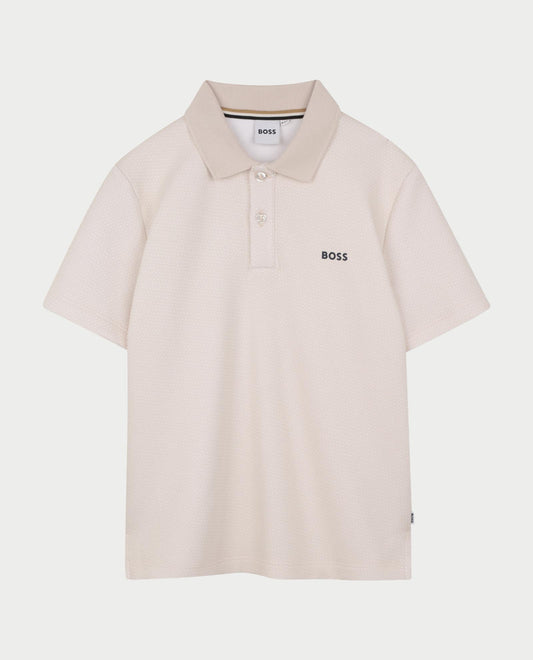 BOSS Boys Ivory Logo Polo Shirt