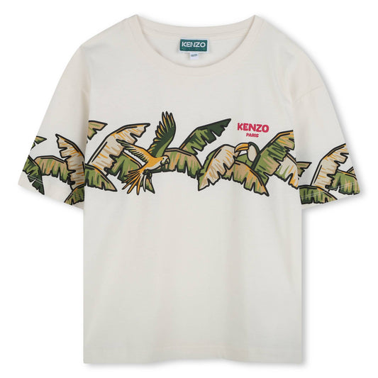 KENZO KIDS Girls Ivory Bird Logo T-Shirts