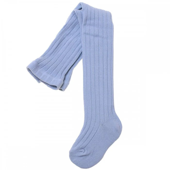 CARLOMAGNO 162 Ribbed Tights Baby Blue