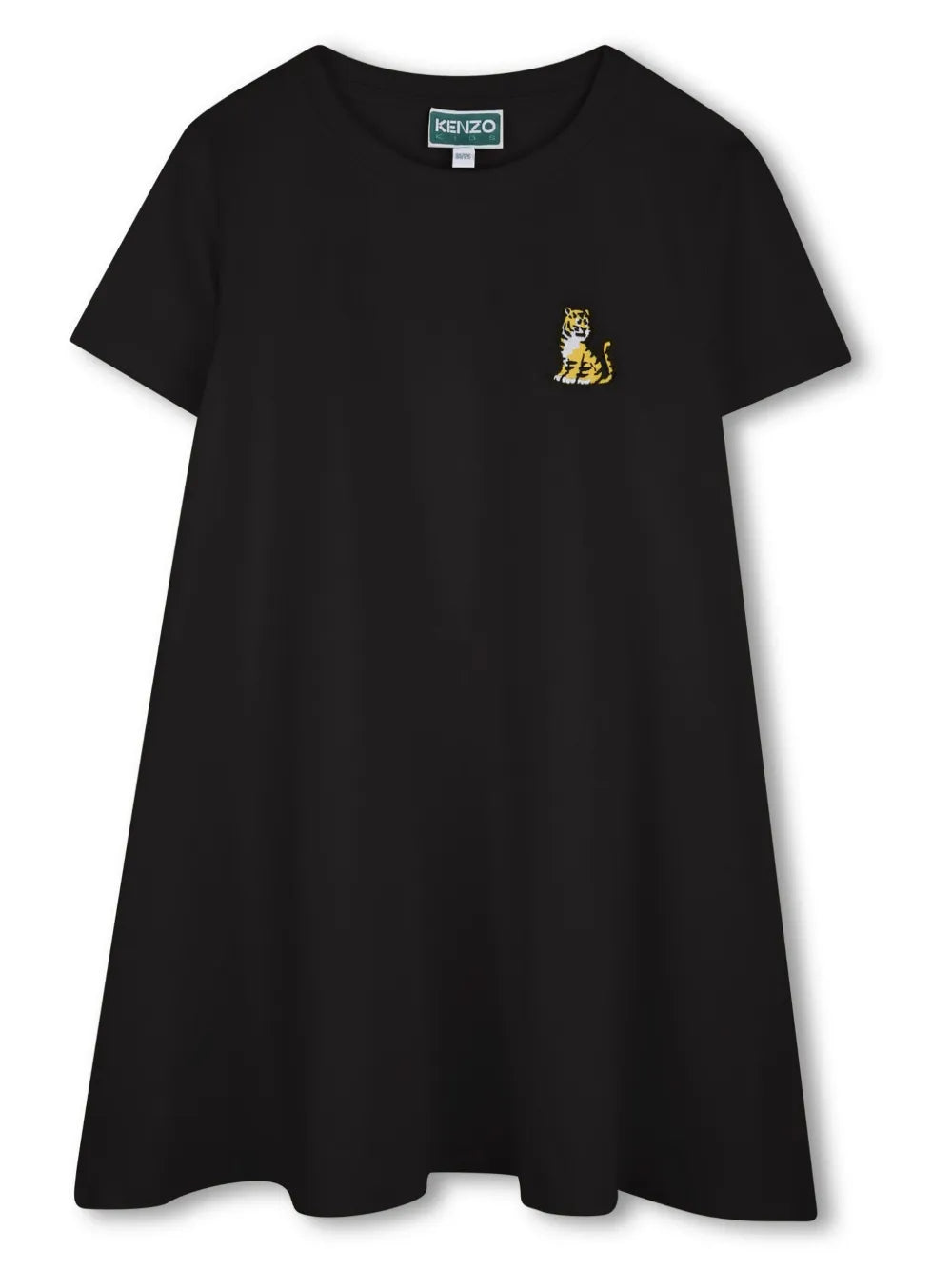 KENZO Kids Girls Tiger-Motif Black Dress