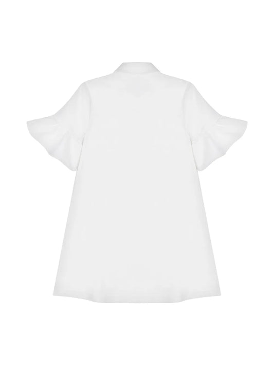 MOSCHINO Girls White Logo Denim Dress