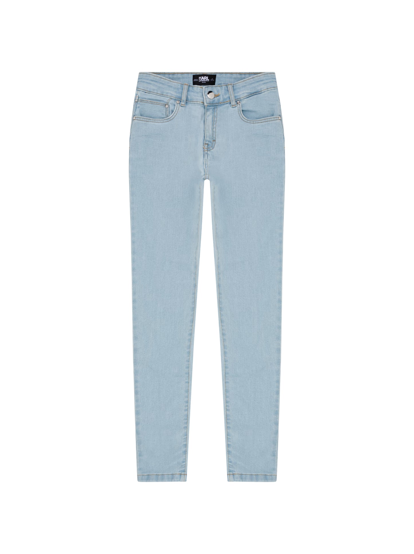 KARL LAGERFELD Girls Logo Light Blue Skinny Jeans