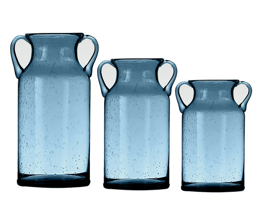 Flower Vase with Handle - Blue Small