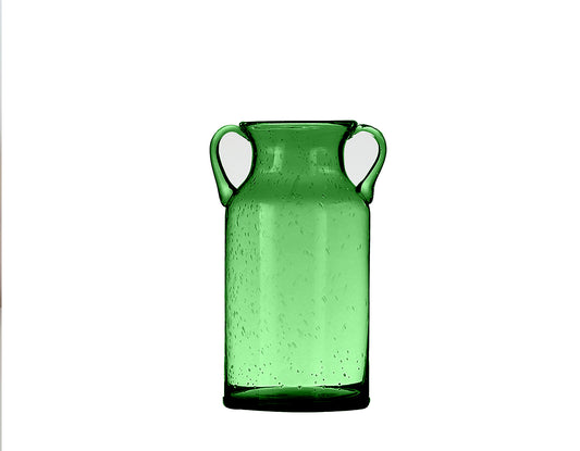 Flower Vase with Handle - Green Medium
