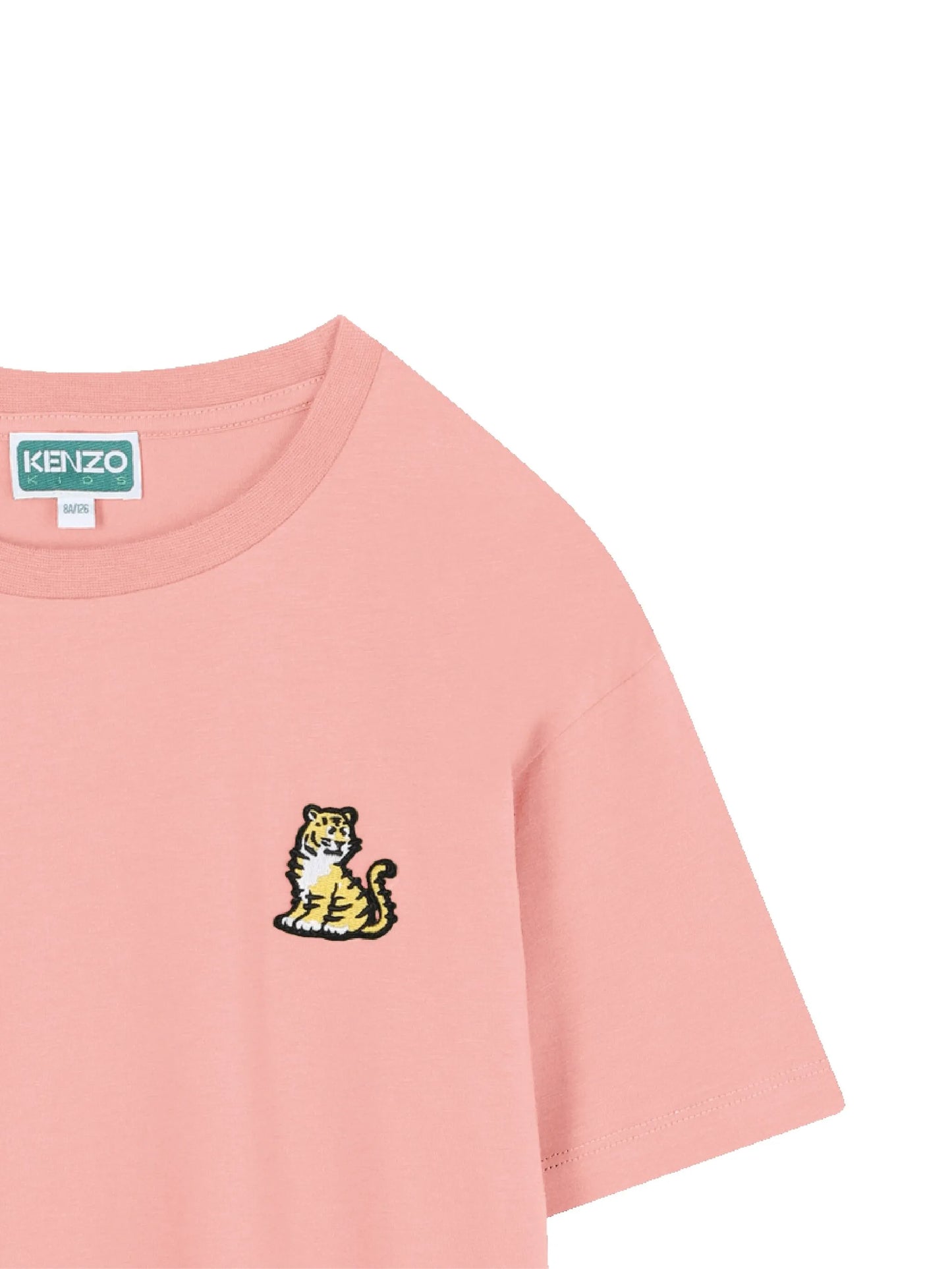 KENZO K61350/47H KIDS Pink Logo Tiger-Appliqué T-shirt Dress