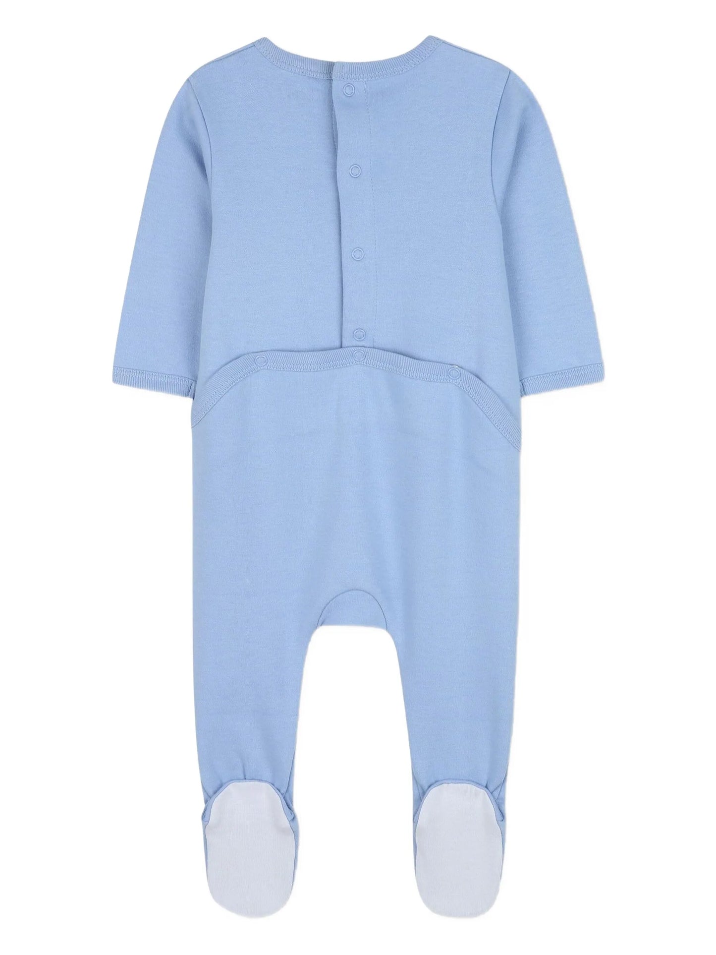 KENZO K61250/77A Baby Boys Baby Blue Logo Embroidered Babygrow