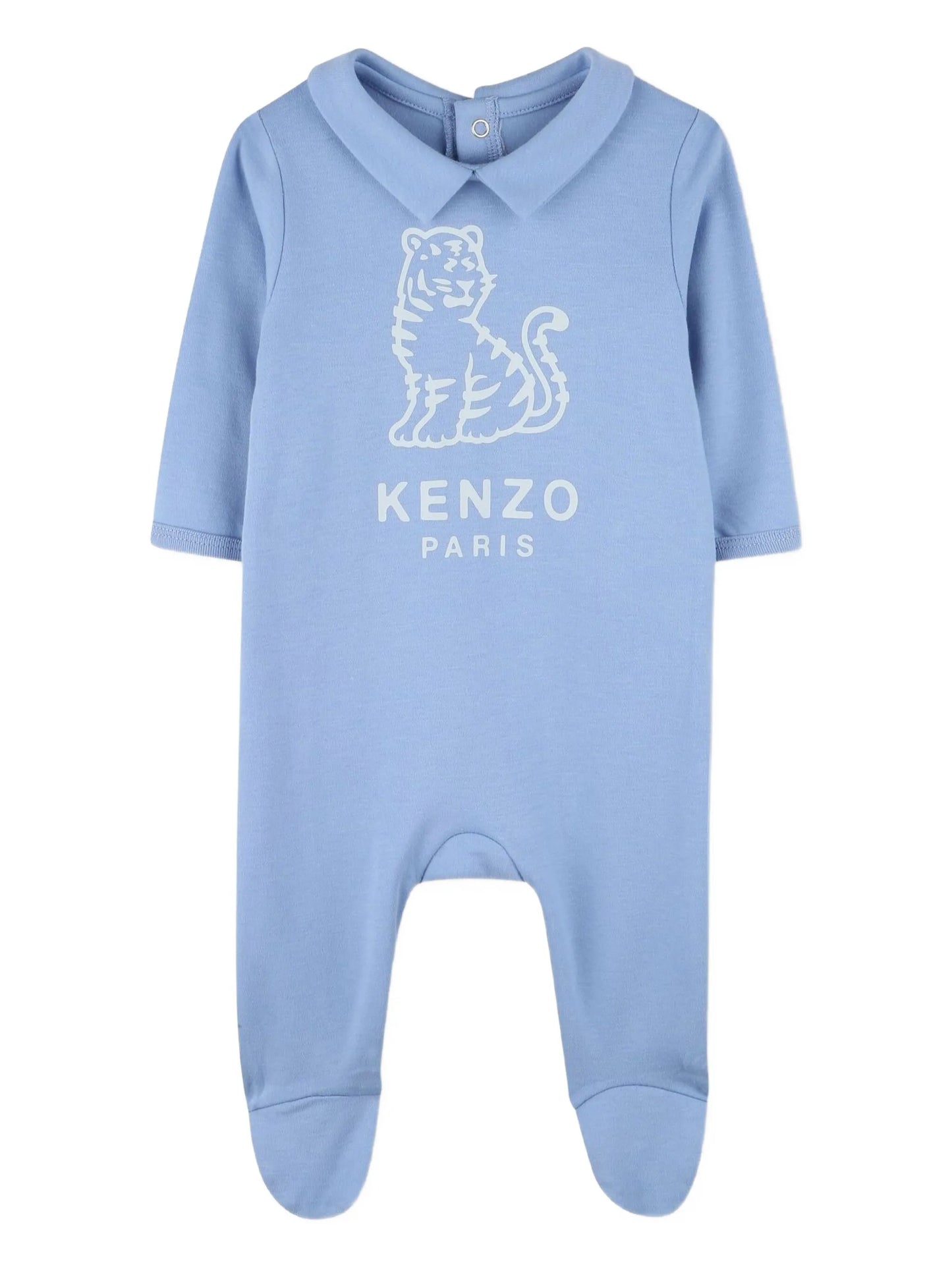 KENZO K61253/771 Baby Boys Baby Blue Logo Embroidered Babygrow