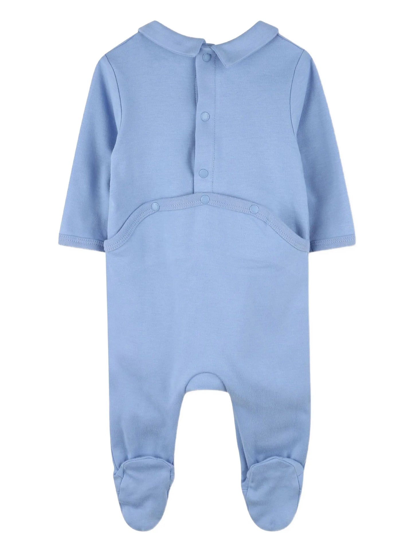 KENZO K61253/771 Baby Boys Baby Blue Logo Embroidered Babygrow