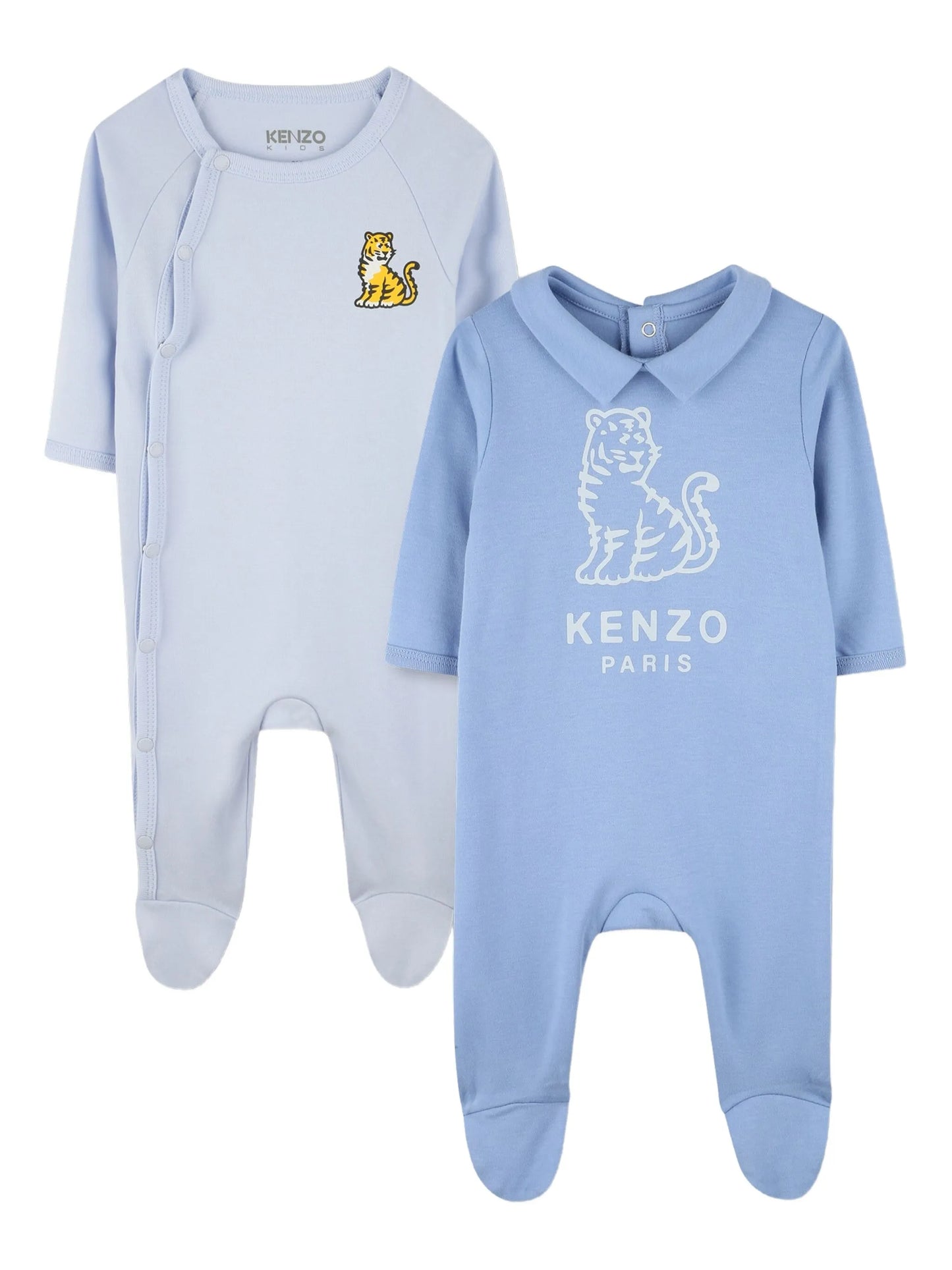 KENZO K61253/771 Baby Boys Baby Blue Logo Embroidered Babygrow