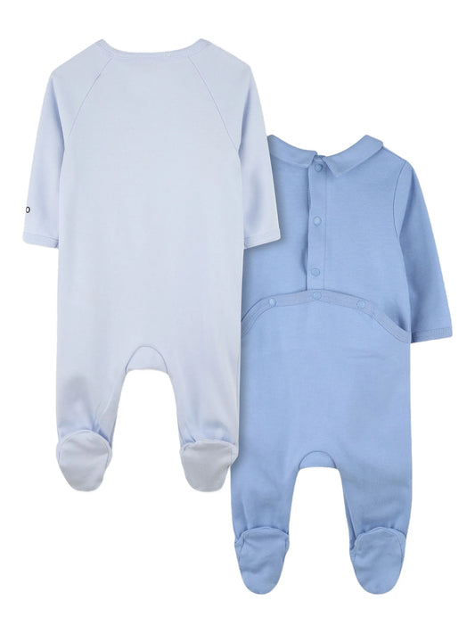 KENZO K61253/771 Baby Boys Baby Blue Logo Embroidered Babygrow