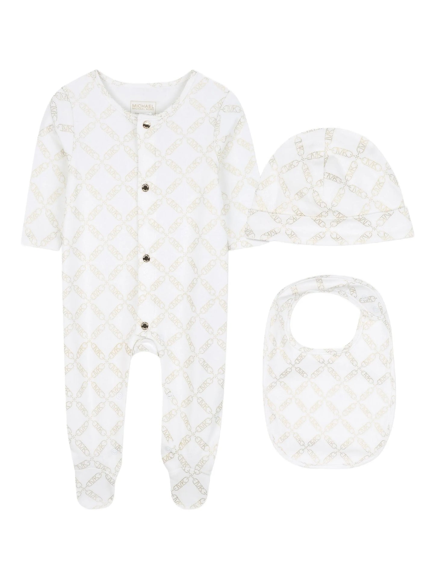 MICHAEL KORS R30503/117 Baby Boys Ivory Logo Babygrow Gift Set