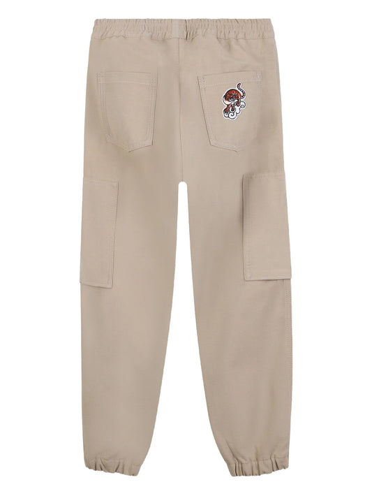 KENZO K61481/249 KIDS Boys Beige Logo Cargo Trousers