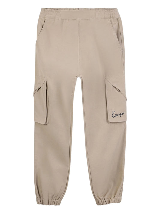 KENZO K61481/249 KIDS Boys Beige Logo Cargo Trousers