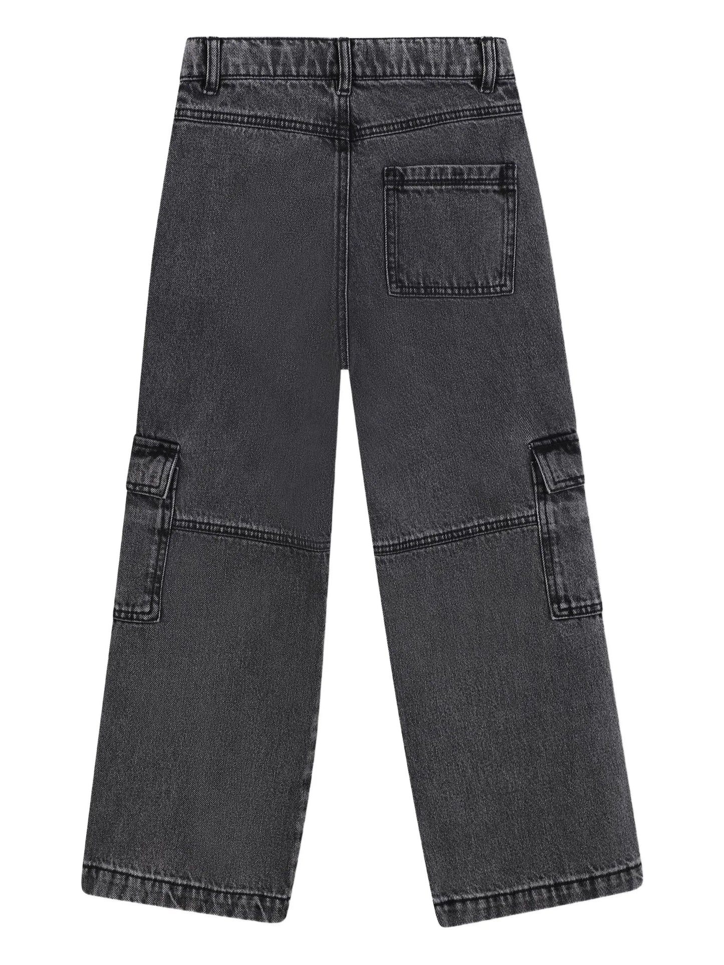 MICHAEL KORS R30451.Z11 Girls Black Cargo-Pocket Jeans