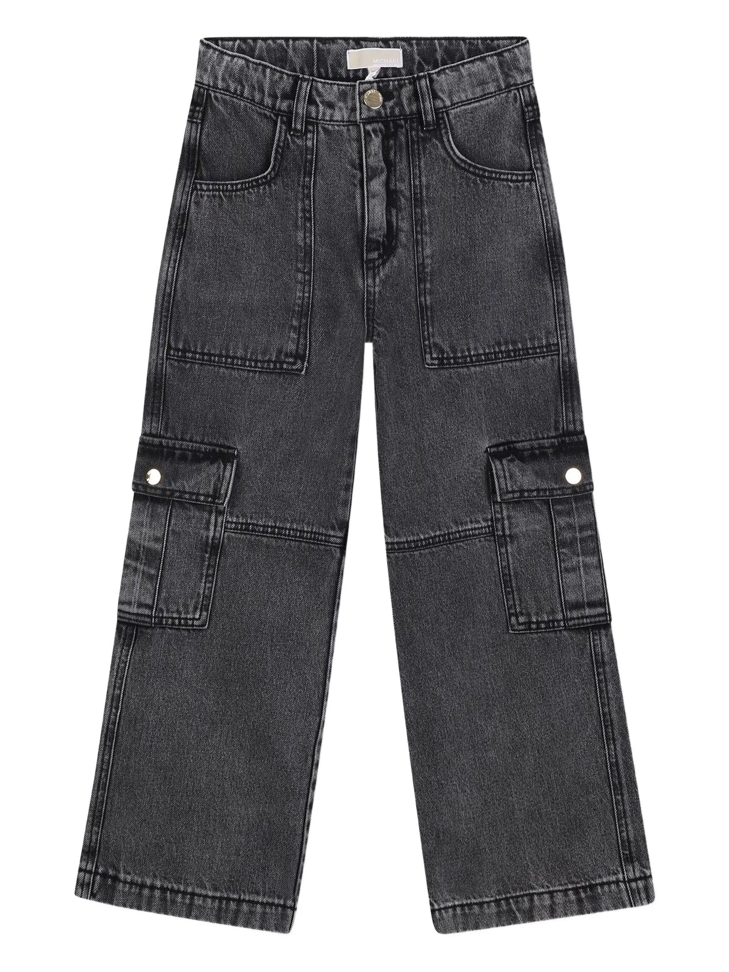MICHAEL KORS R30451.Z11 Girls Black Cargo-Pocket Jeans