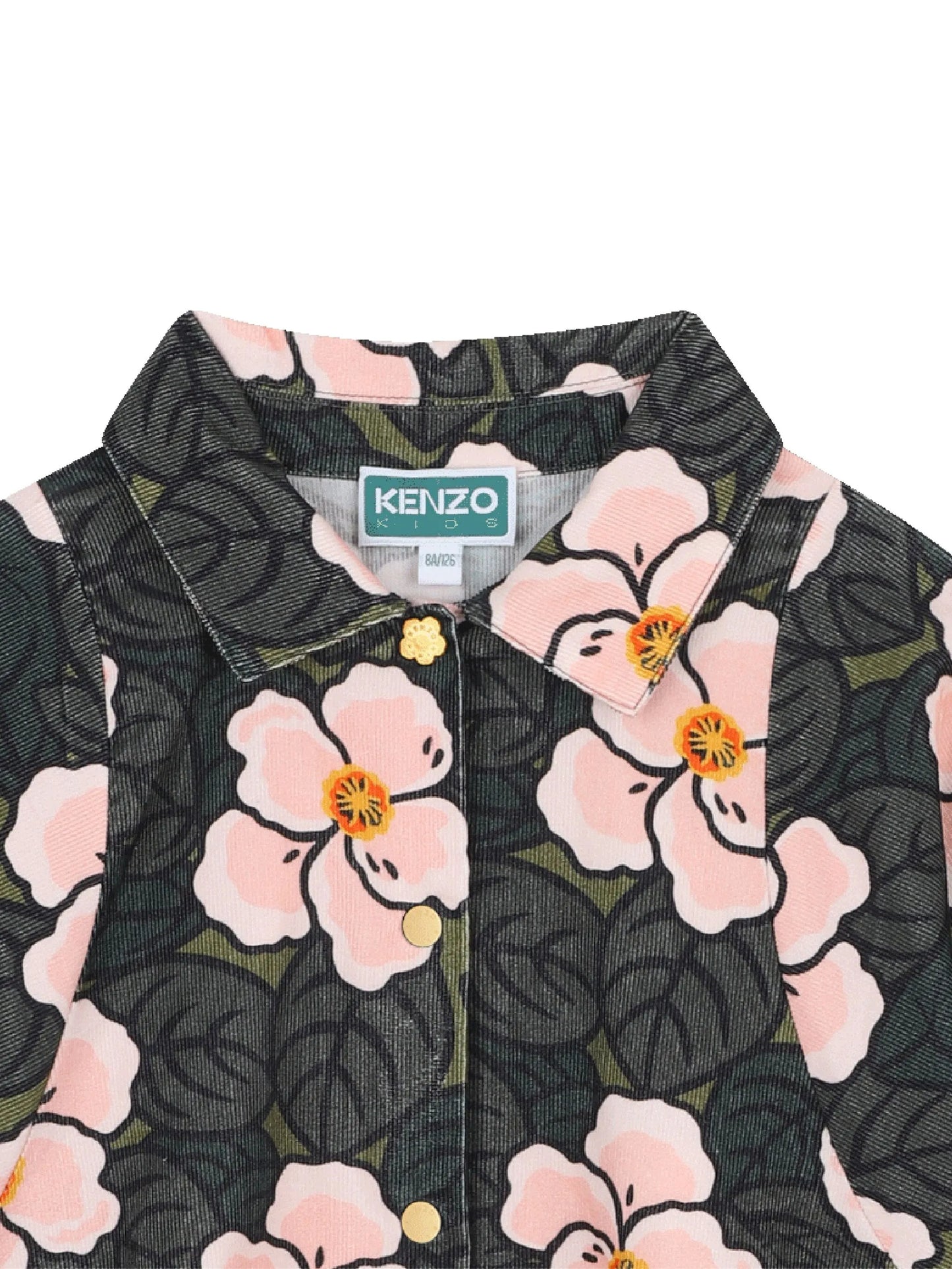 KENZO K61316/64M KIDS Girls Green Logo Floral-Print Blouse