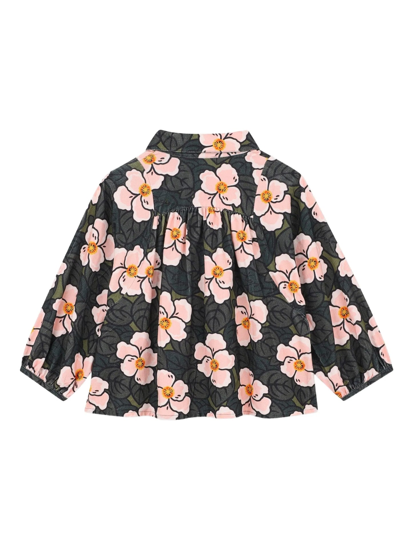 KENZO K61316/64M KIDS Girls Green Logo Floral-Print Blouse