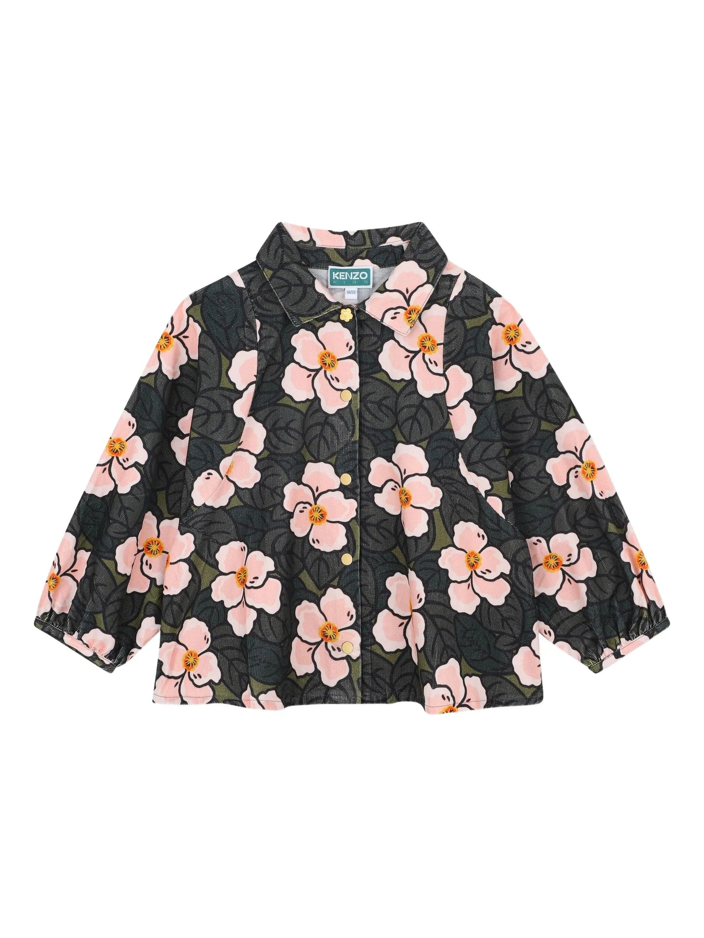 KENZO K61316/64M KIDS Girls Green Logo Floral-Print Blouse
