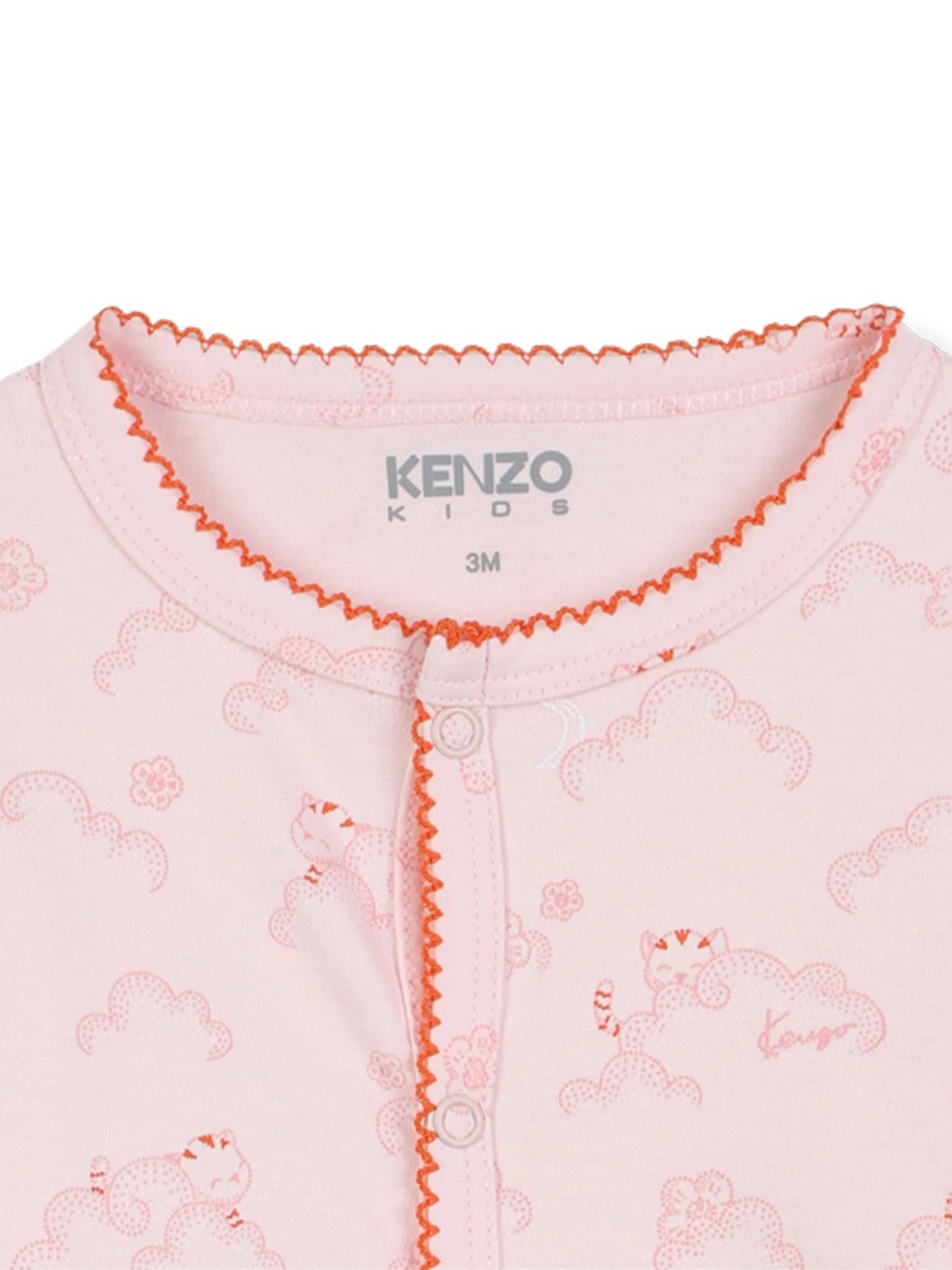 KENZO K61240/46T Baby Girls Peachy Logo Printed Babygrow