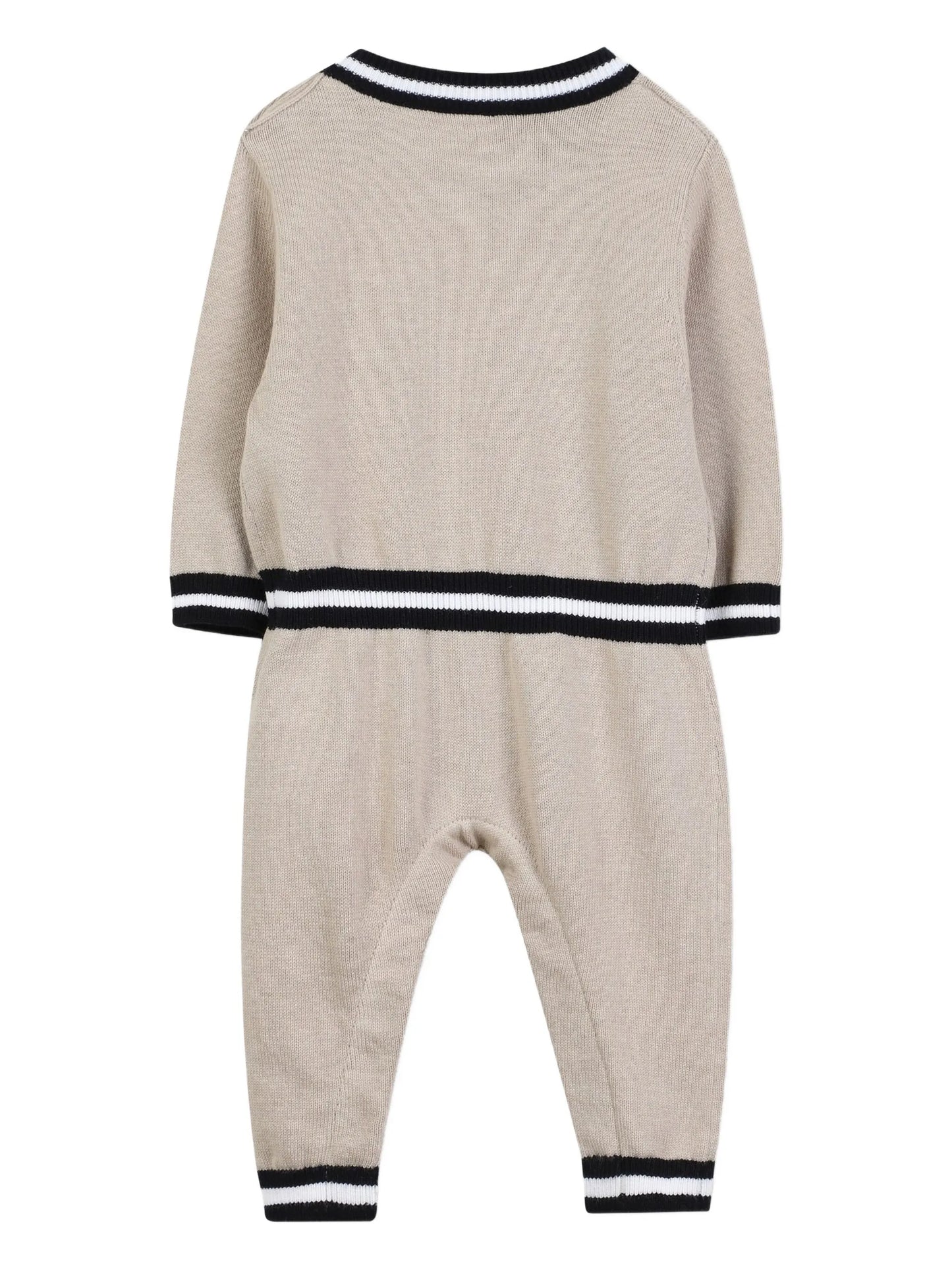 KARL LAGERFELD Z30973/211 Kids Beige Logo-Detail Long-Sleeve Romper