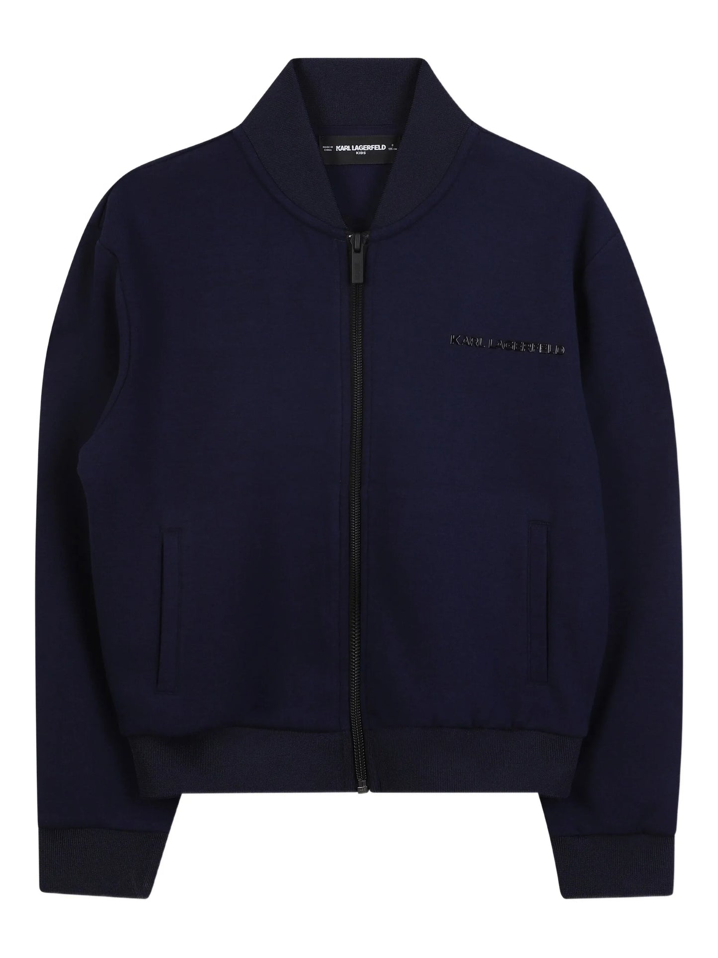 KARL LAGERFELD Z306464.868 Kids Navy Blue Logo Zip-up Sweatshirt