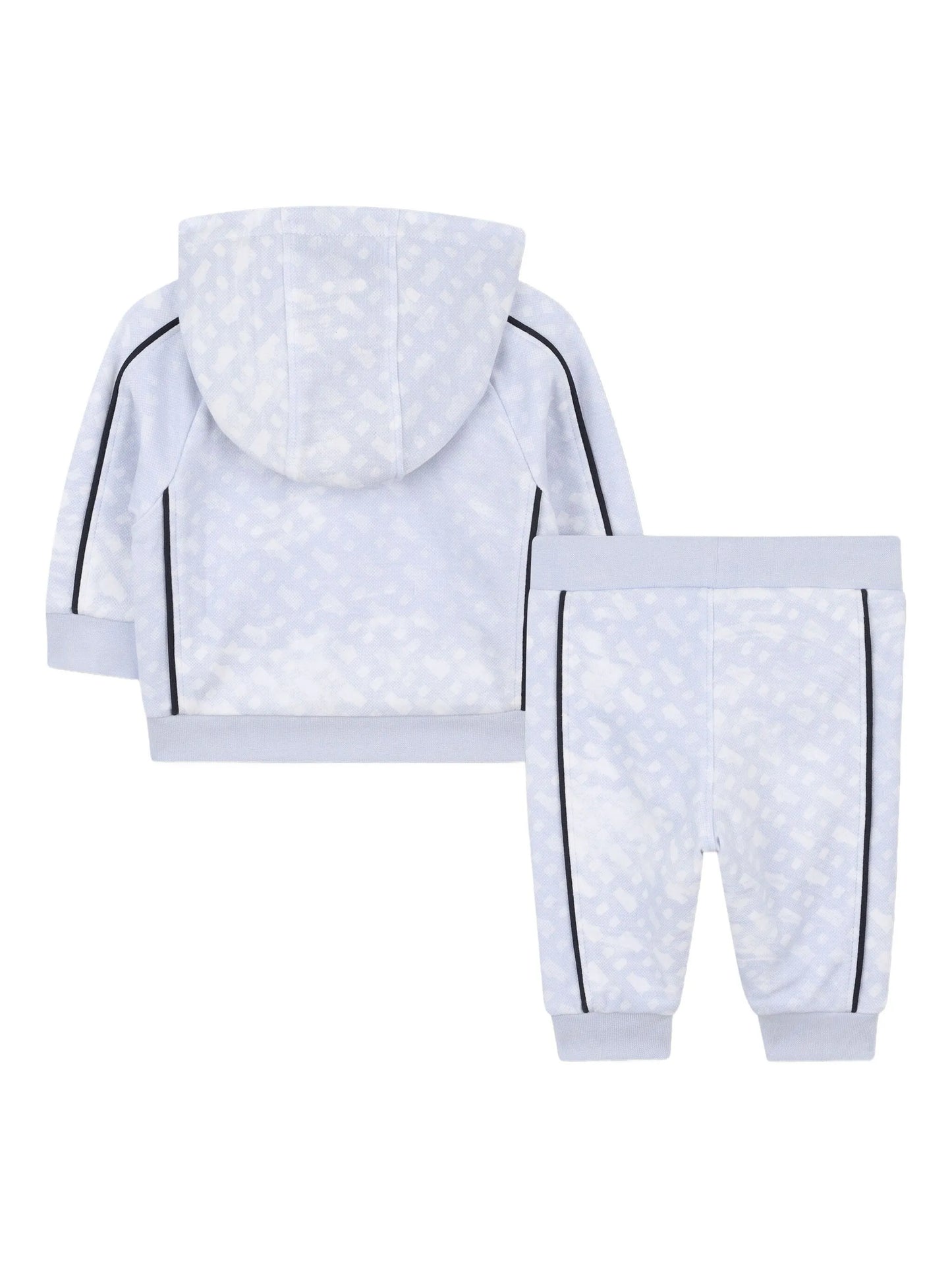 BOSS J52534/771 Younger Boys Baby Blue Monogram-print Hooded Tracksuit
