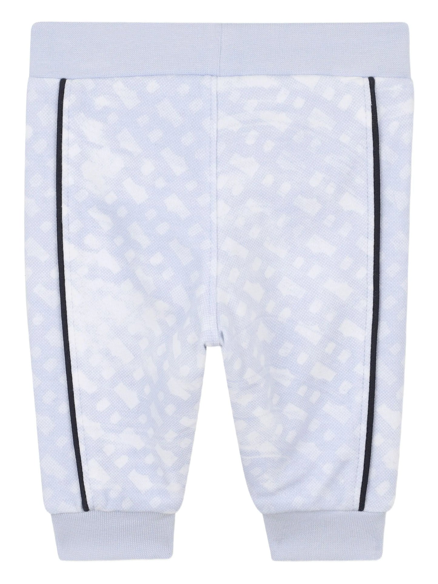 BOSS J52534/771 Younger Boys Baby Blue Monogram-print Hooded Tracksuit
