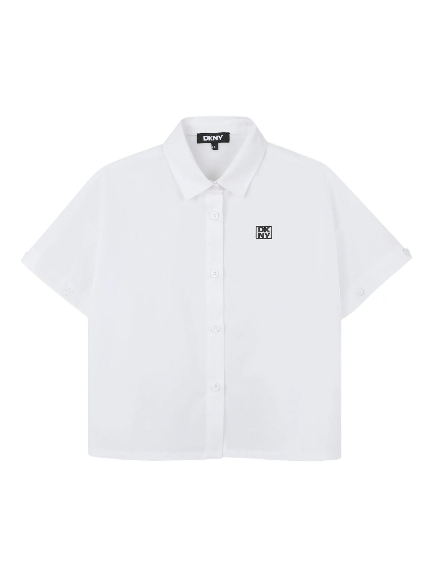 DKNY D62351/10P Kids White Logo Detachable-Sleeved Shirt