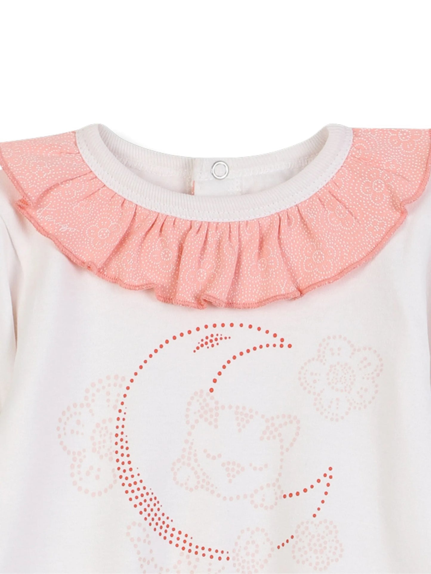 KENZO K61238/47R Baby Girls Peachy Logo Ruffle-Collar Babygrow