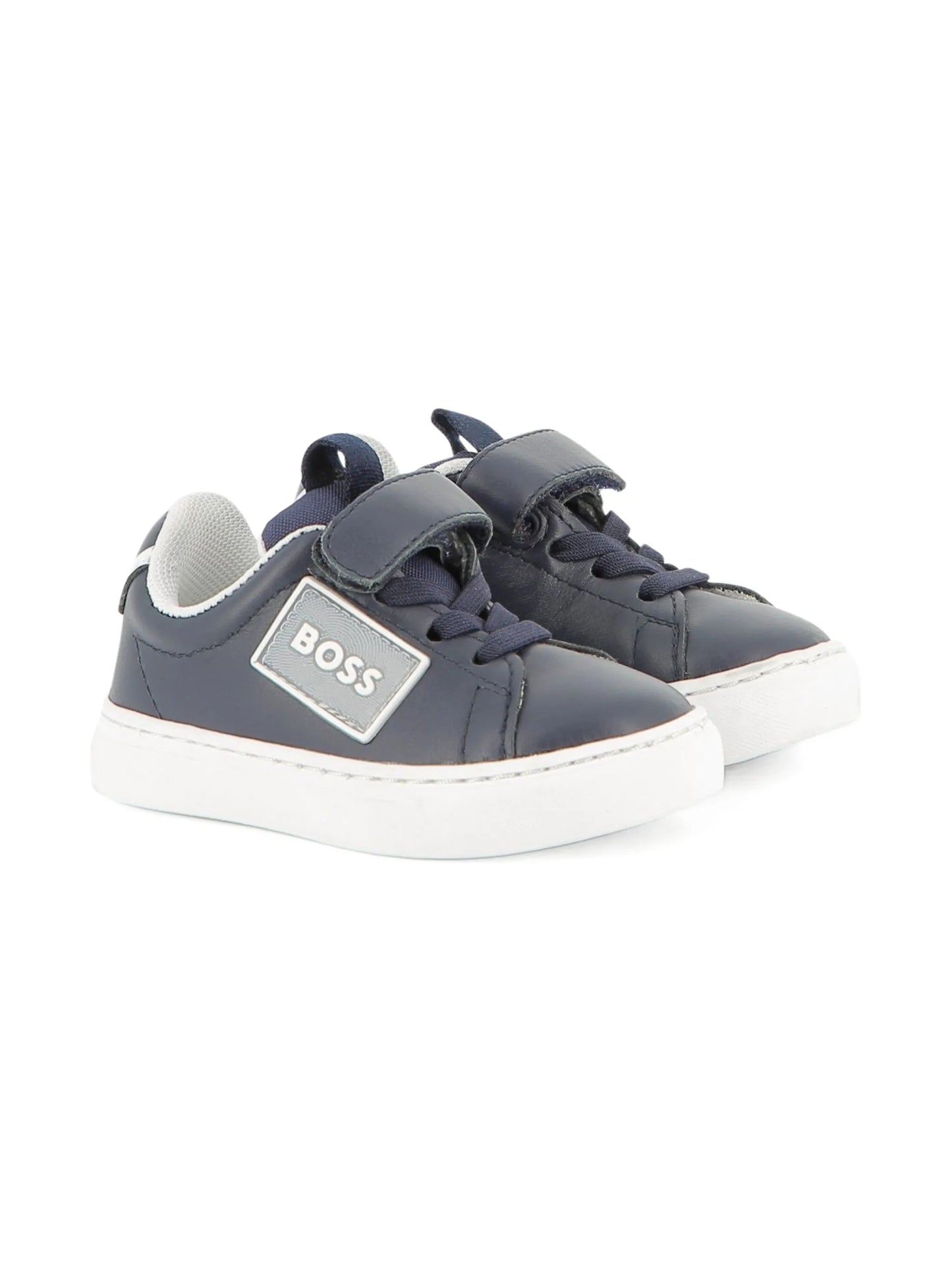 BOSS J52573/849 Baby Boys Navy Blue Touch-Strap Sneakers