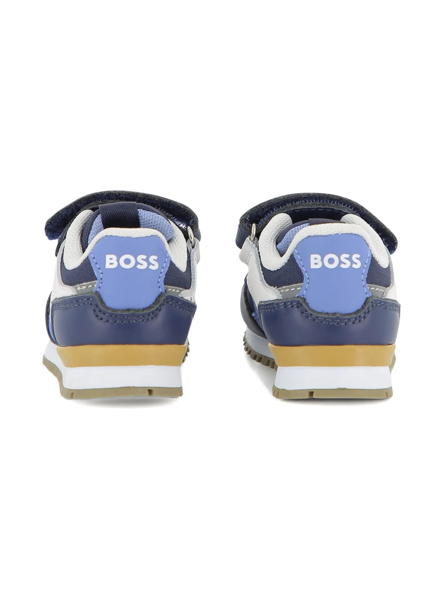 BOSS Boys Kids Navy Logo Panelled Sneakers