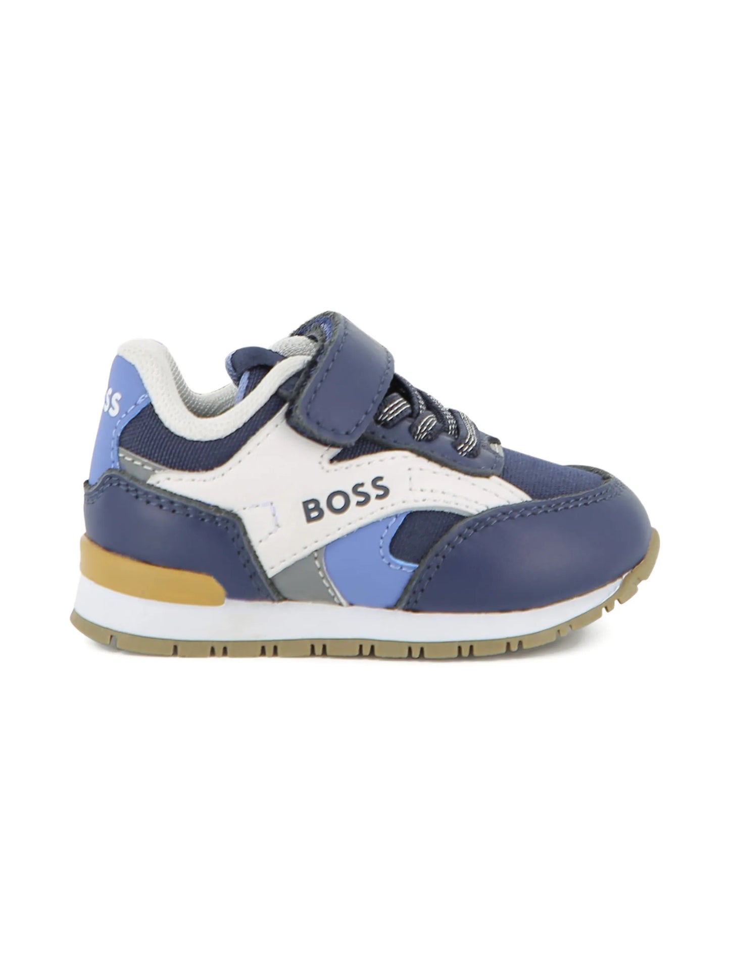 BOSS Boys Kids Navy Logo Panelled Sneakers