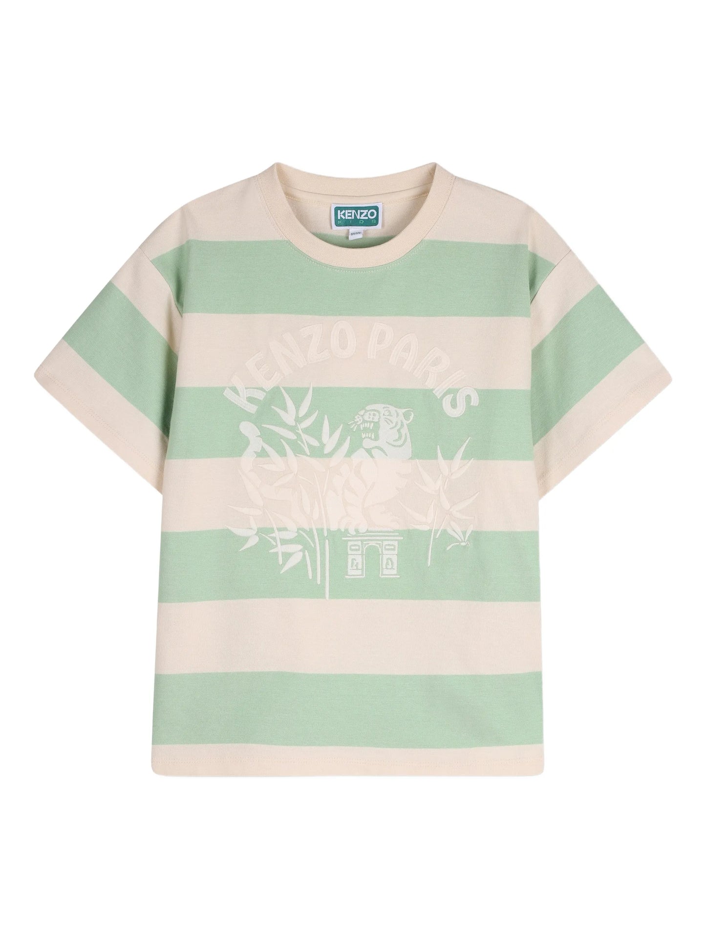KENZO KIDS Boys Green Striped T-shirt