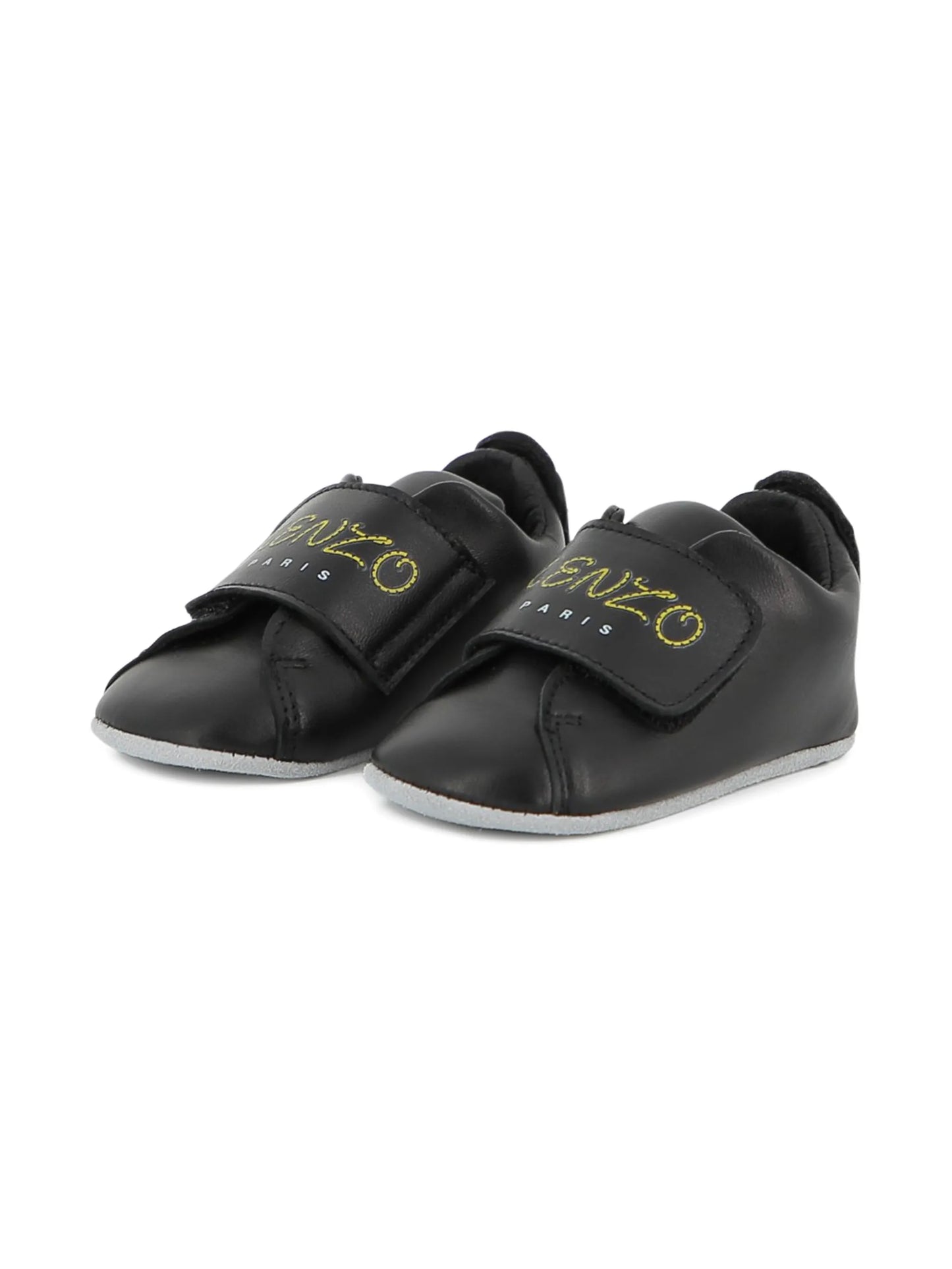 KENZO KIDS Black Logo-Embroidered Pre-Walkers