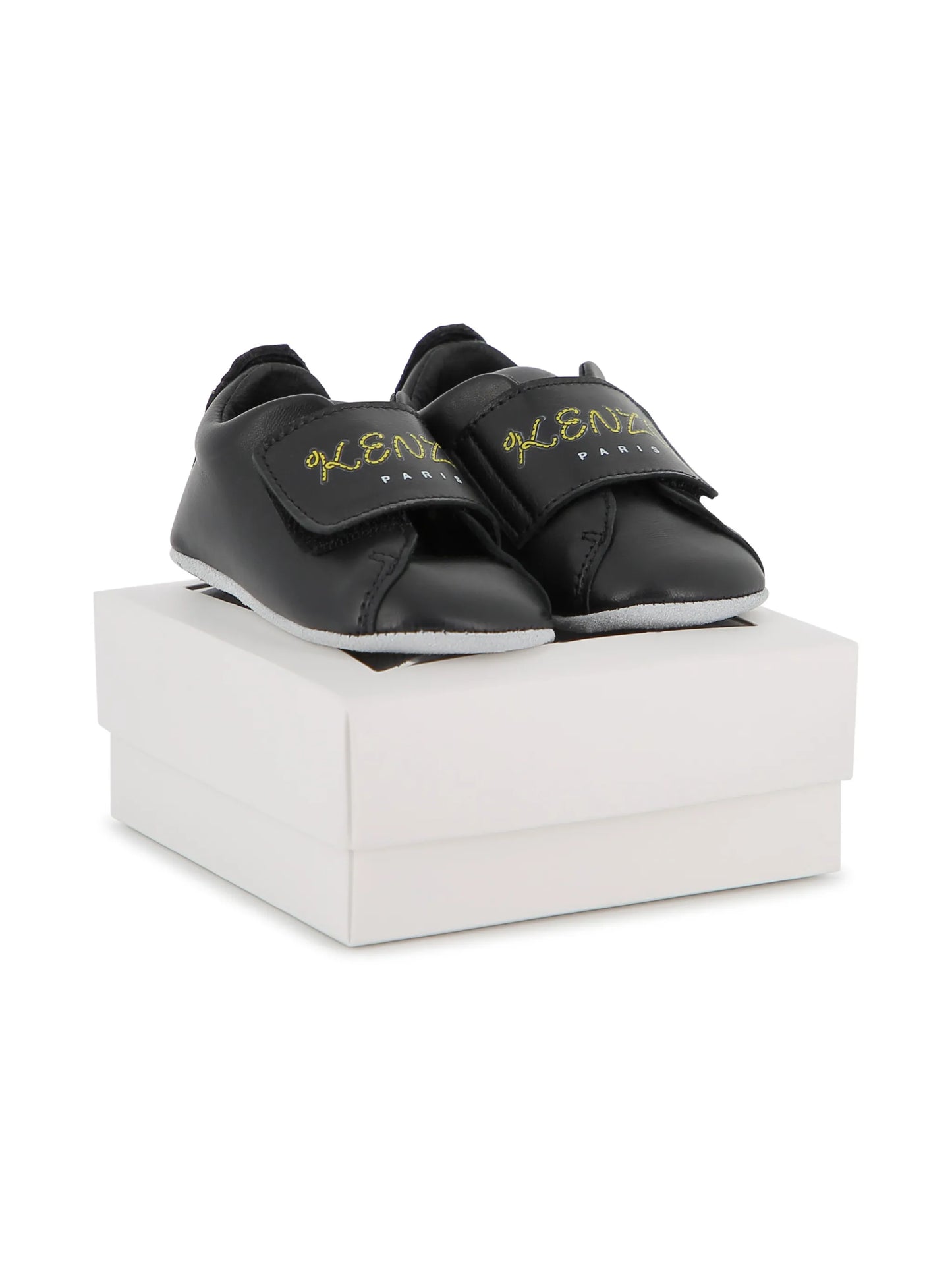KENZO KIDS Black Logo-Embroidered Pre-Walkers