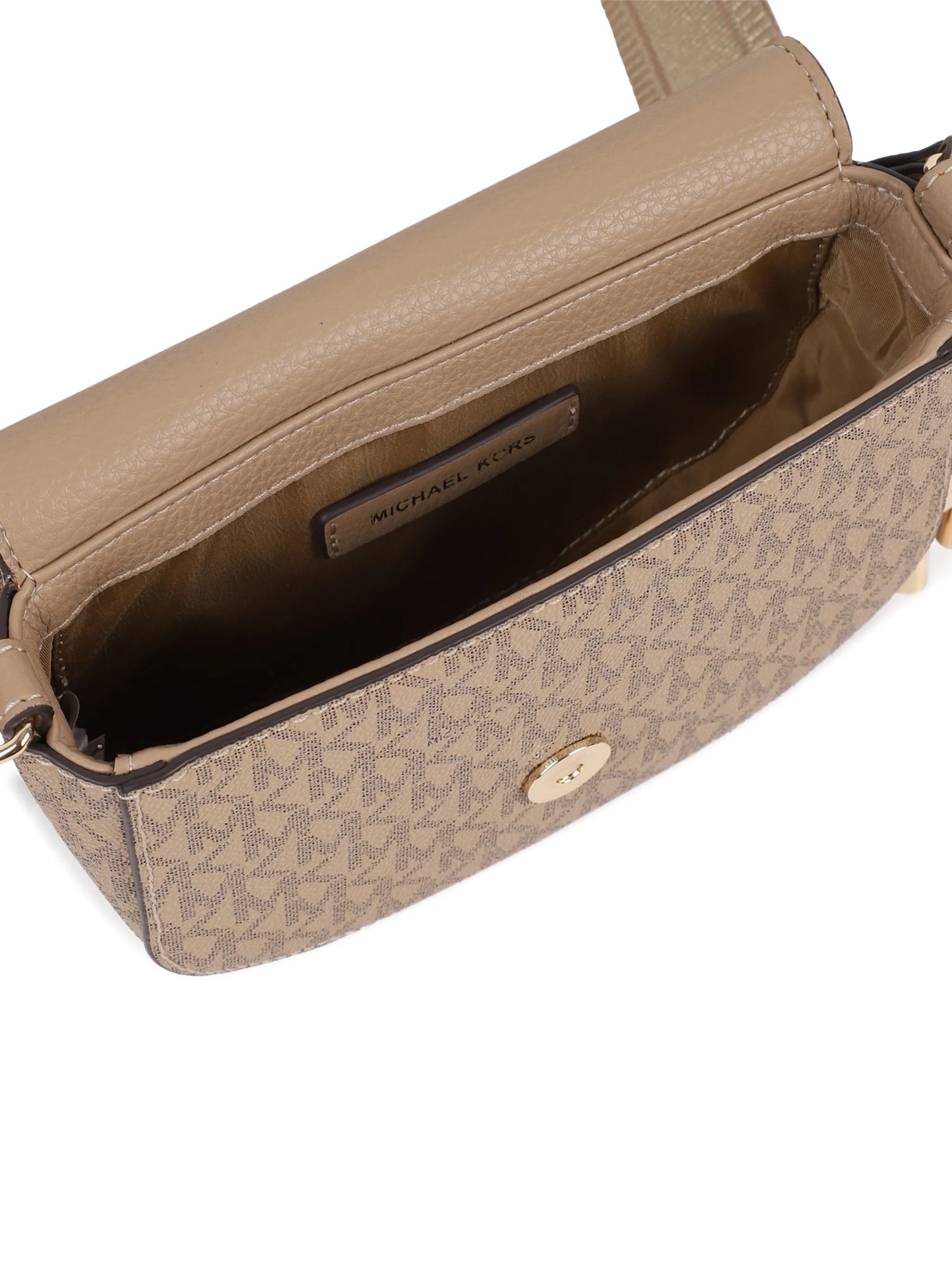 MICHAEL KORS Beige Monogram-Pattern Shoulder Bag