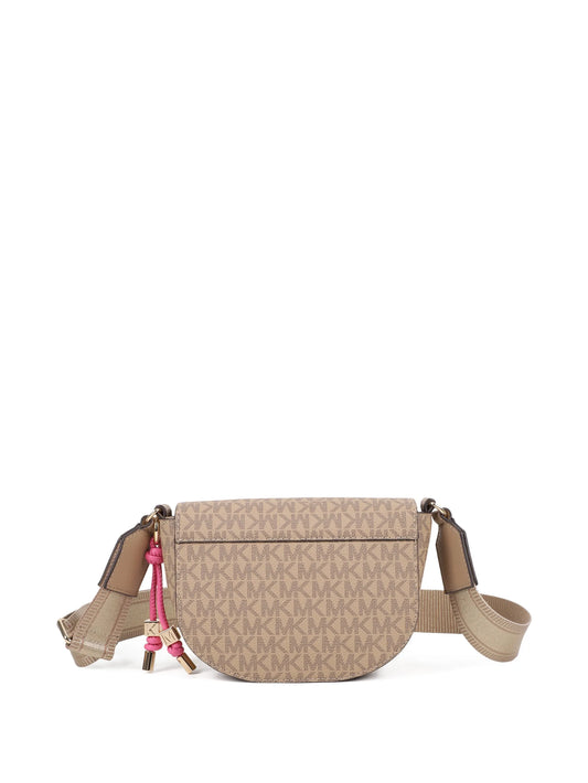 MICHAEL KORS Beige Monogram-Pattern Shoulder Bag