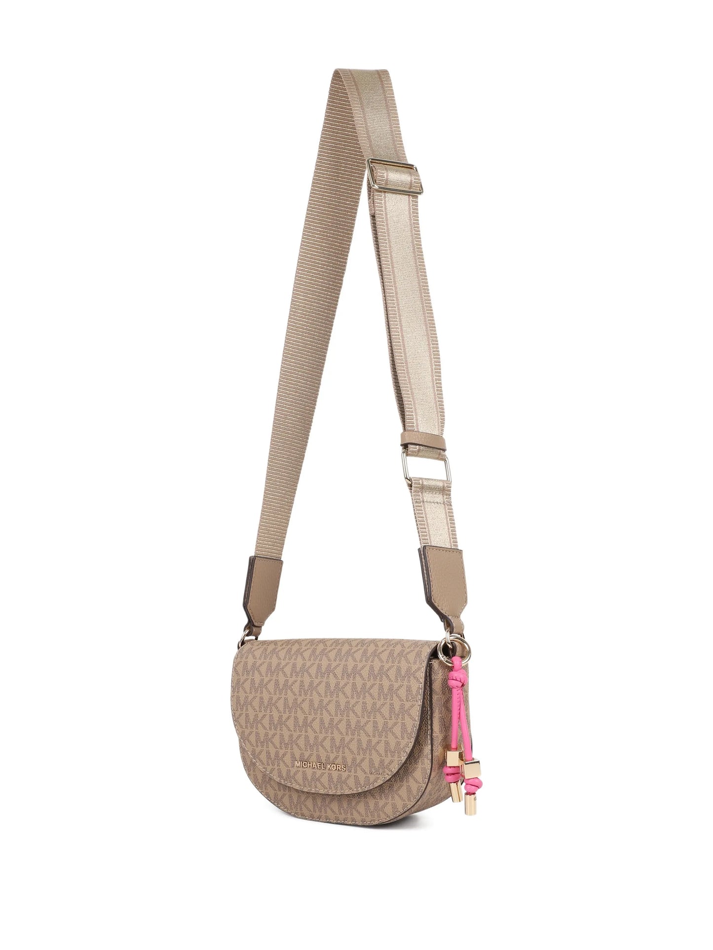 MICHAEL KORS Beige Monogram-Pattern Shoulder Bag