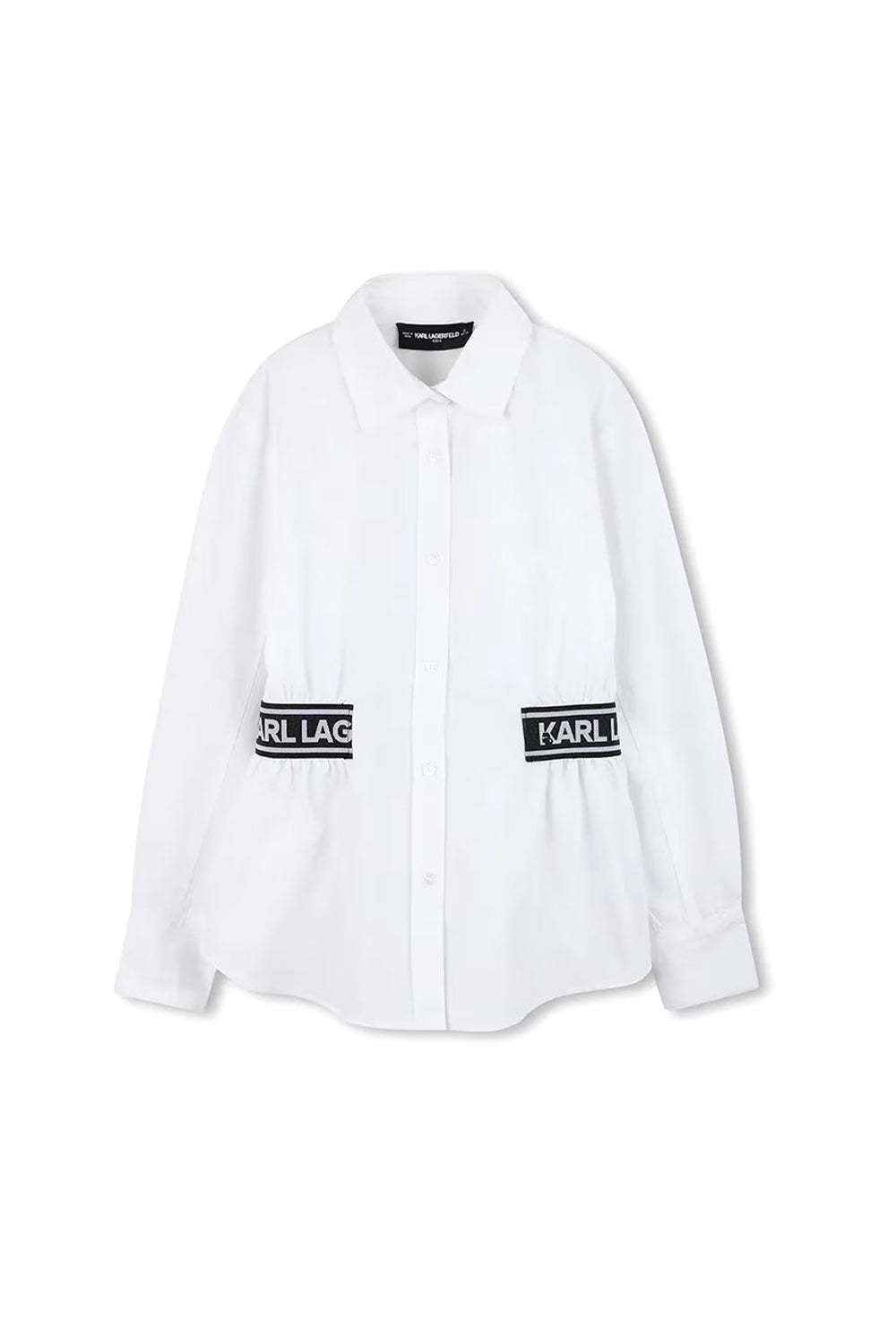 KARL LAGERFELD Z30587/10P Kids Girls White Logo-Waistband Shirt