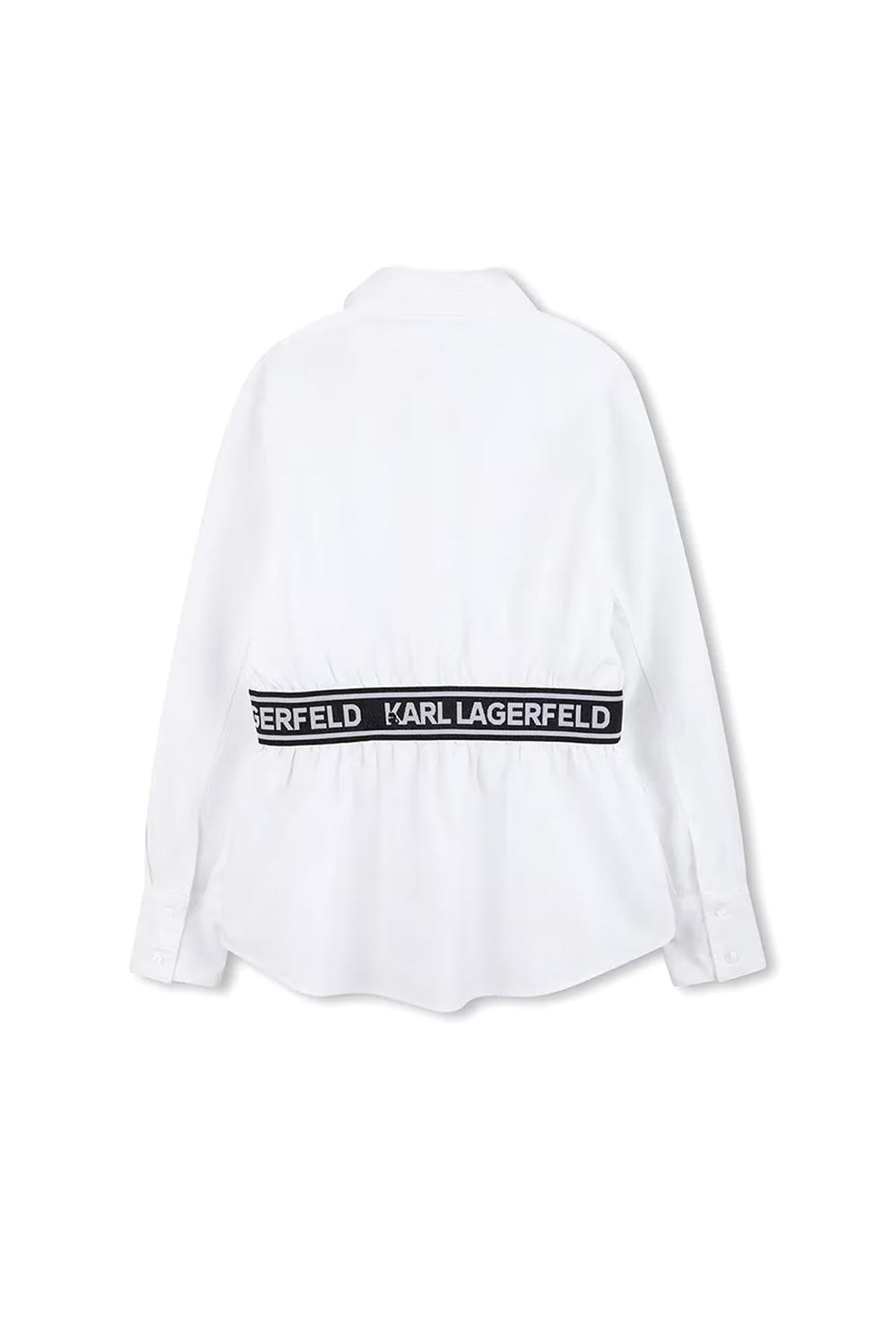 KARL LAGERFELD Z30587/10P Kids Girls White Logo-Waistband Shirt